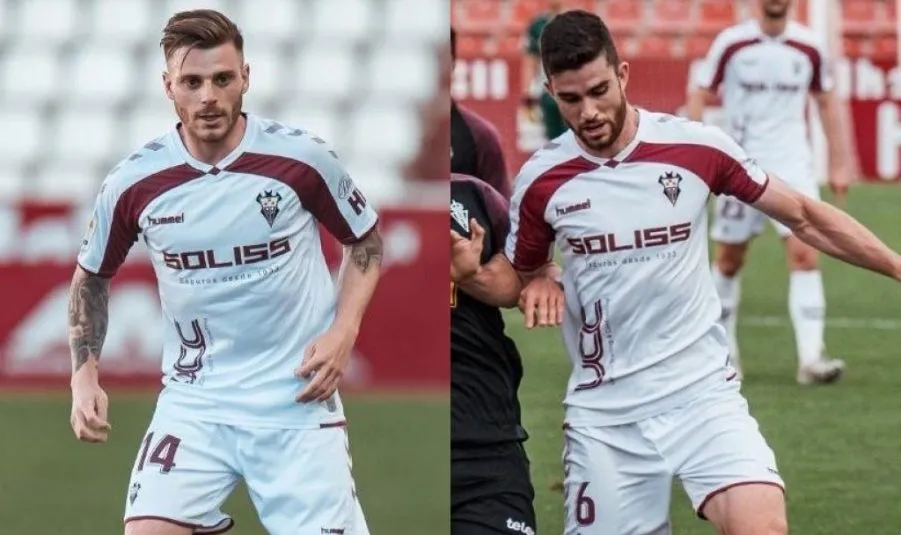 Diego Caballo y Diego Barri, los dos salmantinos del Albacete. Fotos @DiegoBarri8 y @diegocaballo94 Twitter