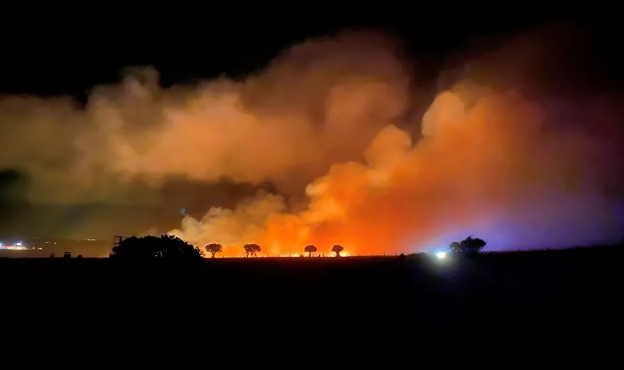 Foto 2 - Susto en Montejo por un fuego de pastos junto al pantano de Santa Teresa