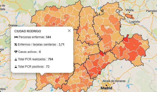 La Zona de Tamames vuelve a tener casos activos mientras que la de Ciudad Rodrigo suma 2 más  