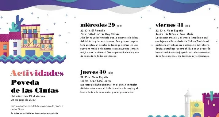 Esta próxima semana llegan a Poveda de las Cintas las Noches de Cultura de la Diputación