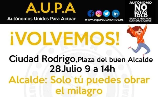 AUPA convoca para este martes una jornada reivindicativa en la Plazuela del Buen Alcalde  