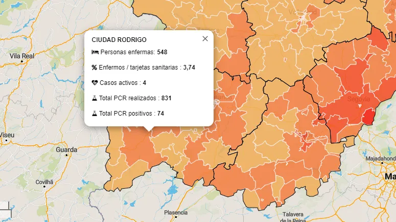 Escasos cambios en una jornada en la que la Zona de Ciudad Rodrigo baja a 4 casos activos  