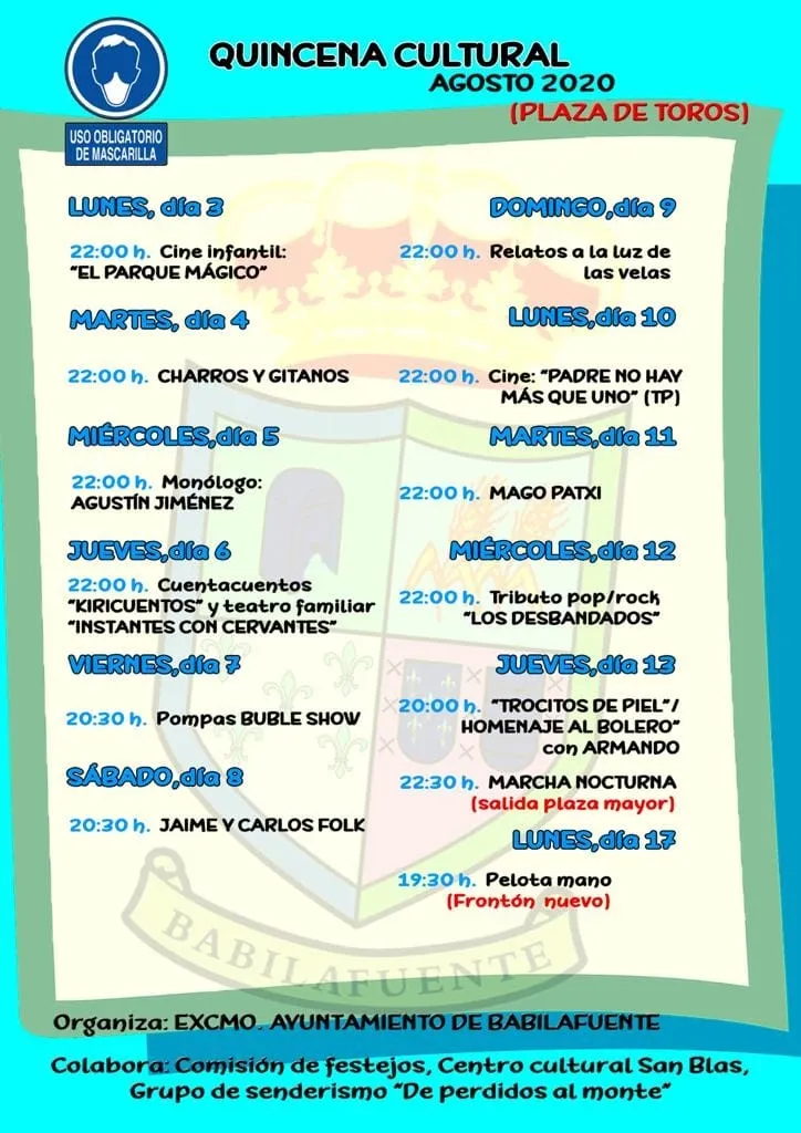 El Ayuntamiento de Babilafuente da a conocer el programa de la Quincena Cultural  