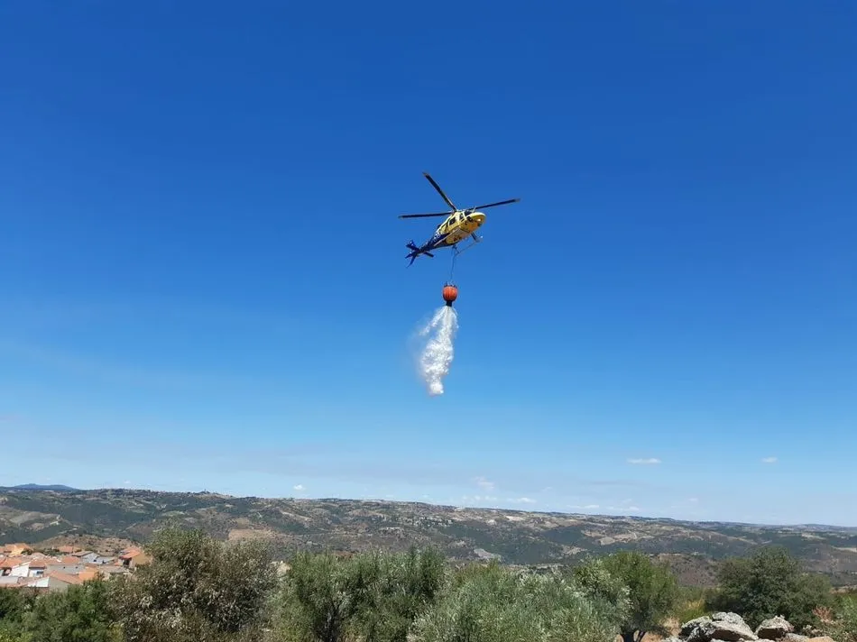 Foto 3 - Declarado un incendio en Villarino en las proximidades del casco urbano  