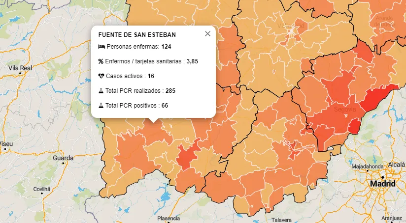 Varían los casos activos en la mayoría de zonas básicas, con La Fuente a la cabeza con 16 tras...