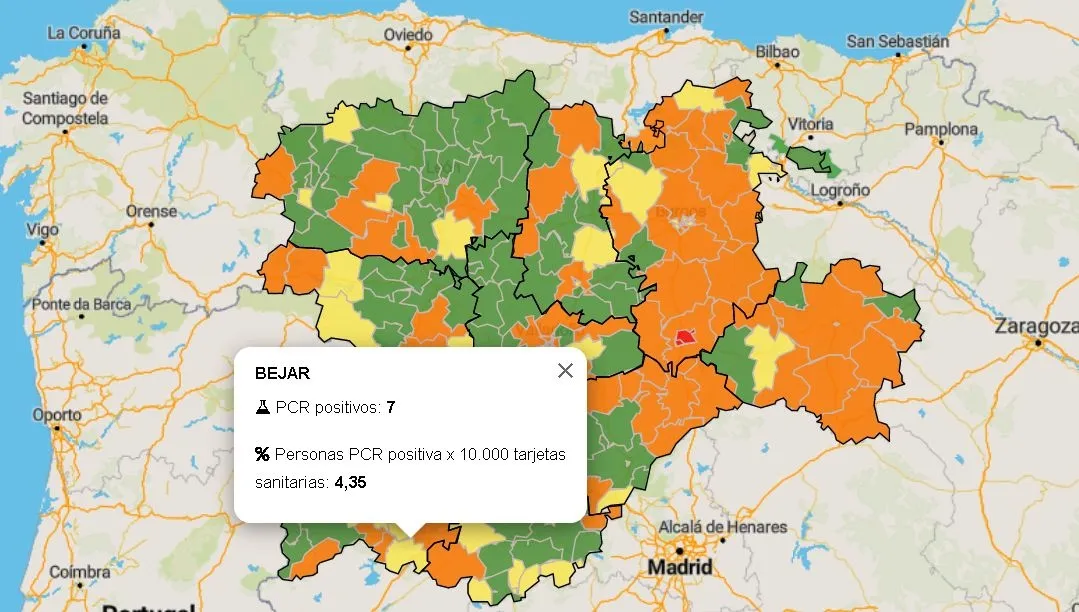 Datos oficiales de la Junta de Castilla y León