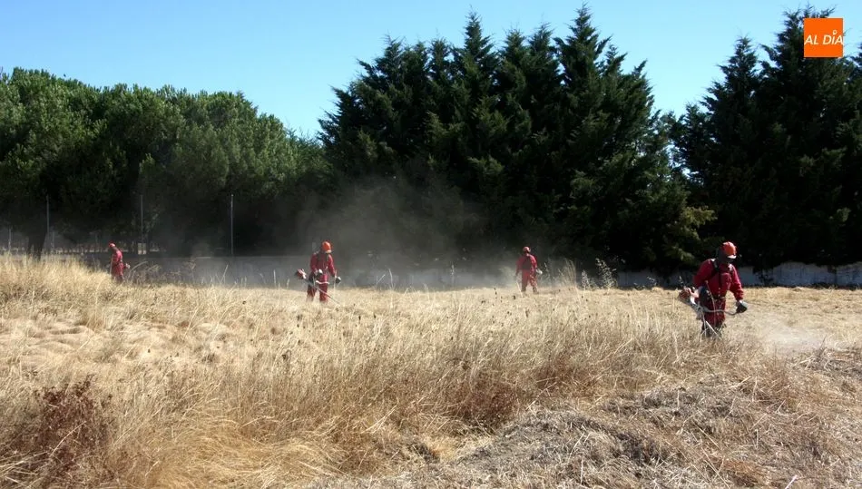 Este miércoles las labores se centraban en las pistas de atletismo
