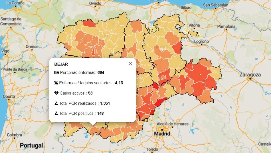 Datos oficiales de la Junta de Castilla y León
