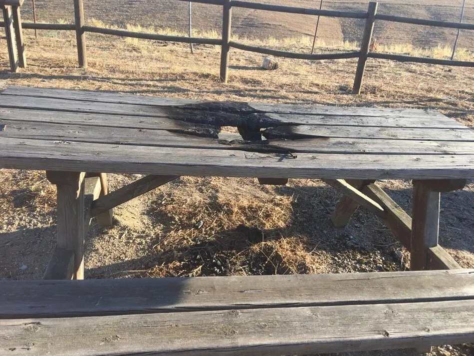 Estado que presenta la mesa del merendero