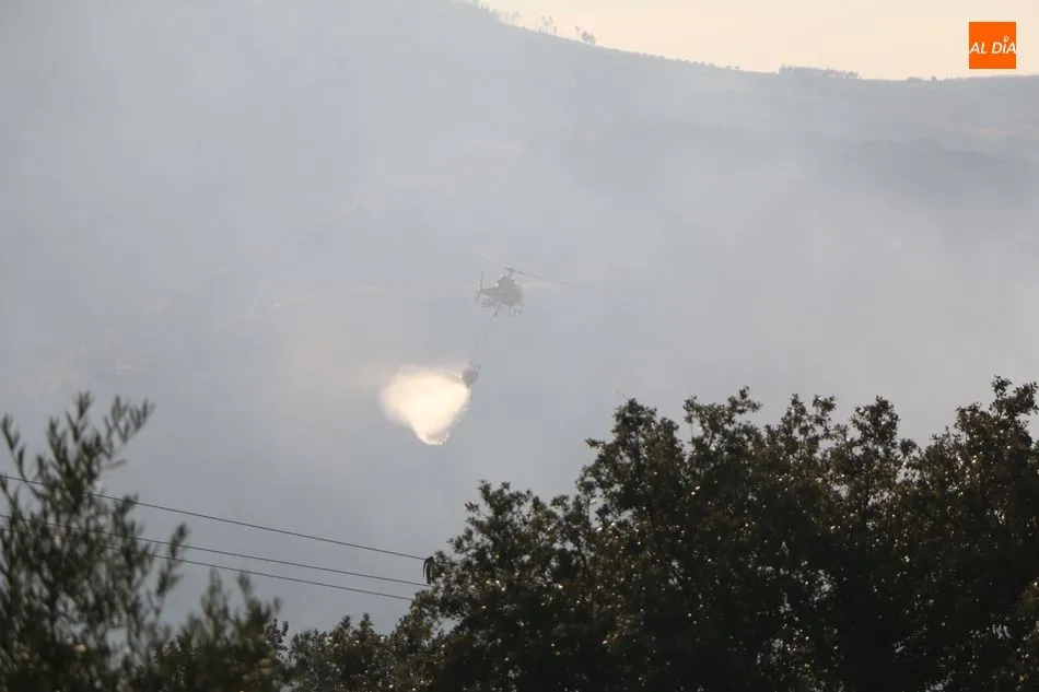 Foto 10 - Gran despliegue de medios para sofocar un incendio declarado en el t&eacute;rmino de Saucelle&nbsp;