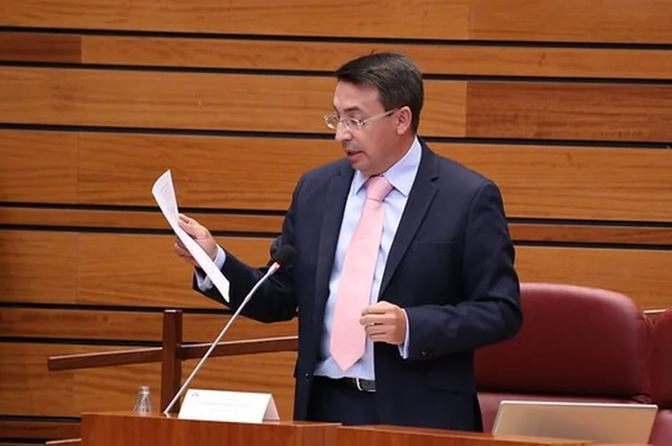 Fernando Pablos, durante su intervención en el Pleno de las Cortes