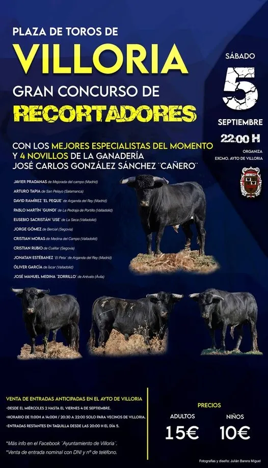 Los mejores recortadores del momento estarán este sábado en Villoria      