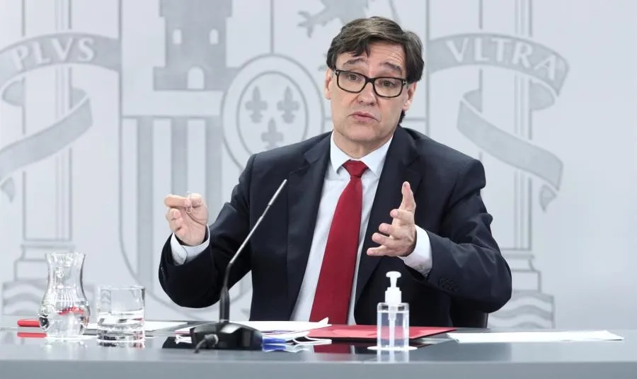 El ministro de Sanidad, Salvador Illa, comparece en rueda de prensa en Moncloa, Madrid. Foto de Eduardo Parra - EP