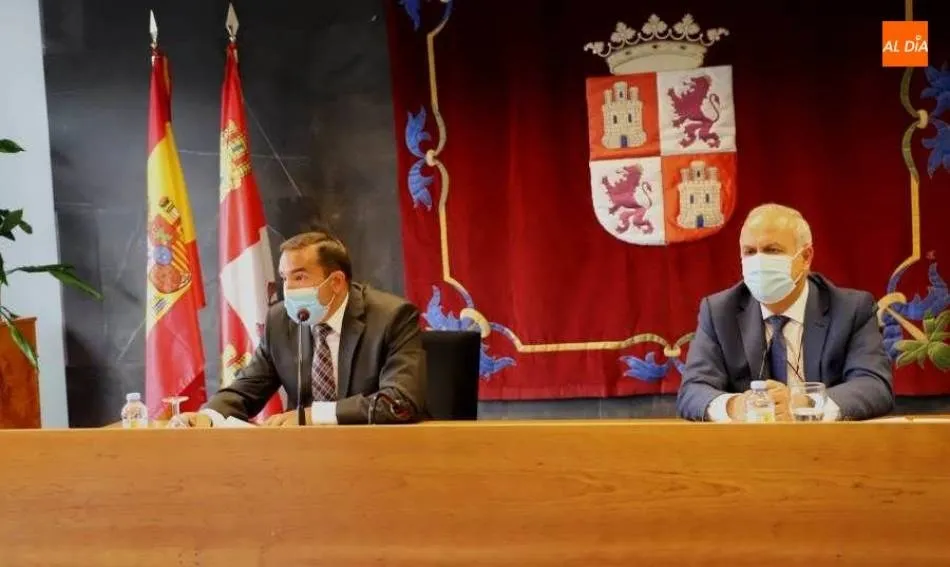 Eloy Ruiz y Ángel Miguel Morín, en la rueda de prensa de la mañana del lunes