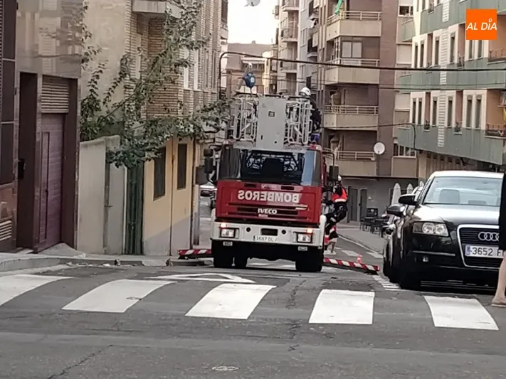 Foto 2 - La ca&iacute;da de una antena de tv moviliza a Bomberos y Polic&iacute;a Local en la calle Guatemala