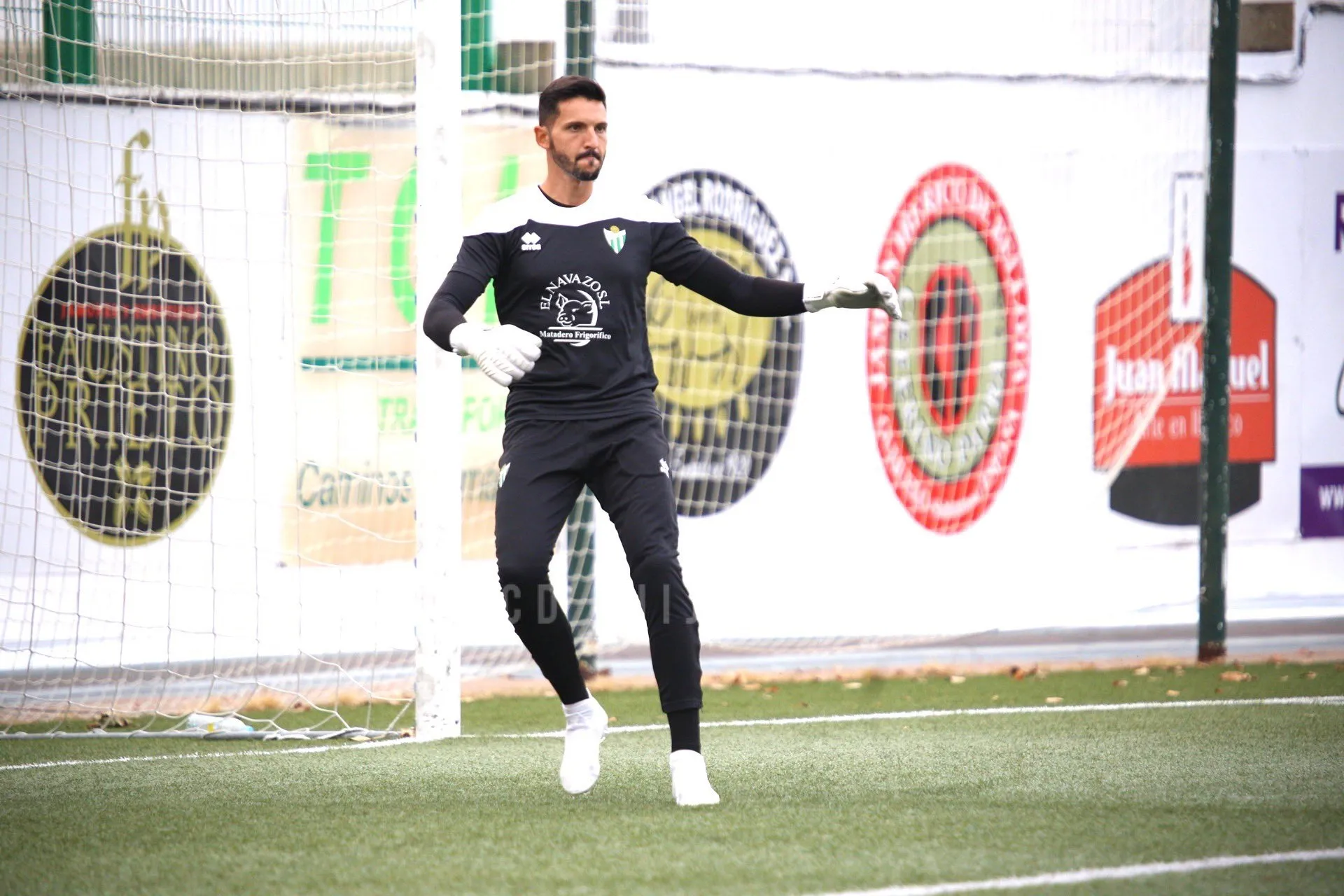 Molina, durante el calentamiento