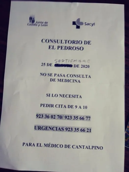 El Pedroso de la Armuña suma dos viernes seguidos sin consulta de medicina  