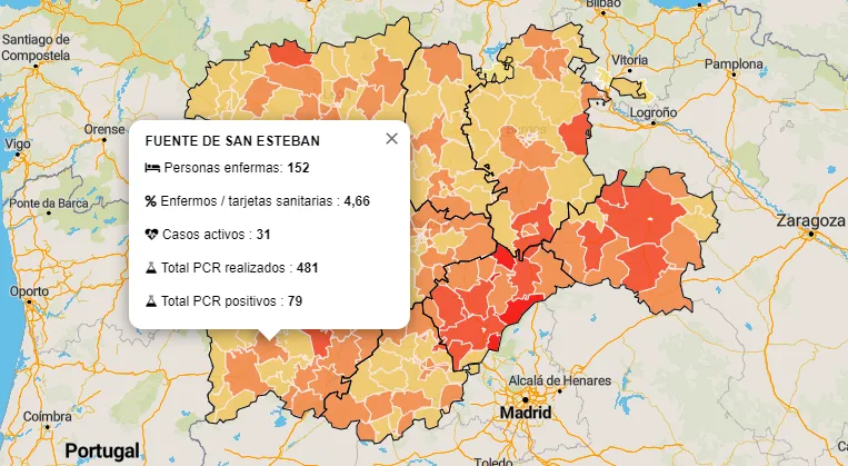 La Zona de La Fuente registra 3 positivos más, y las de Tamames y La Alberca, uno cada una  