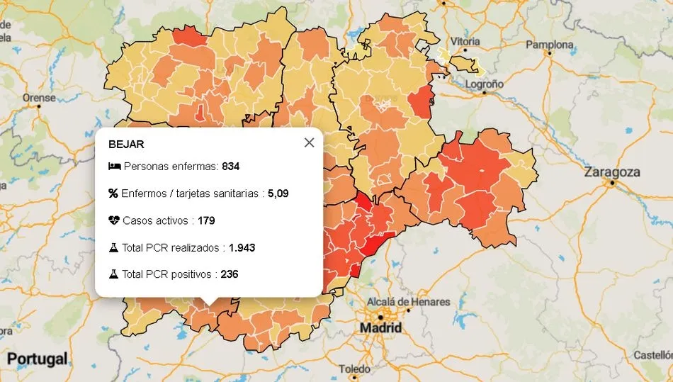 Datos oficiales de la Junta de Castilla y León