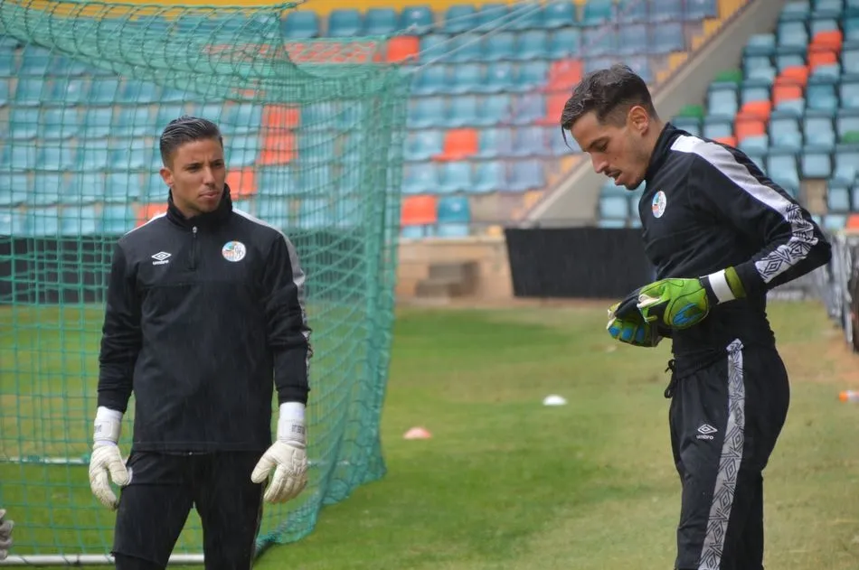 Dani Barbero y Javi Jiménez conversan el día antes de jugar con público en el Helmántico por primera vez