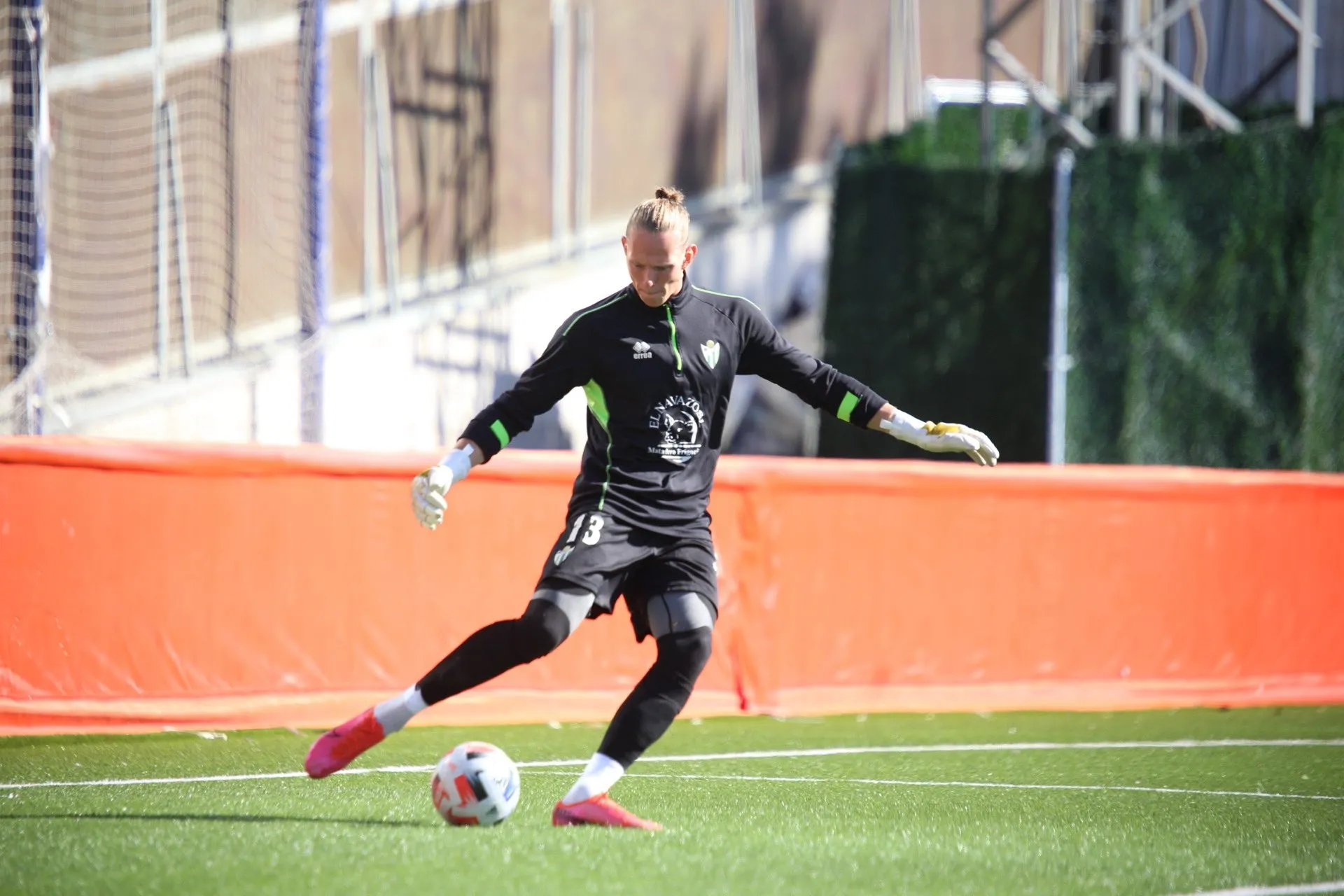 Sarkauskas, durante el calentamiento