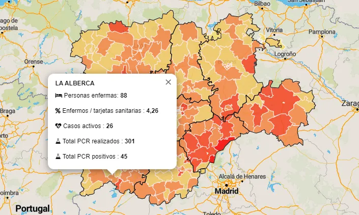 La Zona de La Alberca suma otro positivo mientras que la de Ciudad Rodrigo pierde uno  