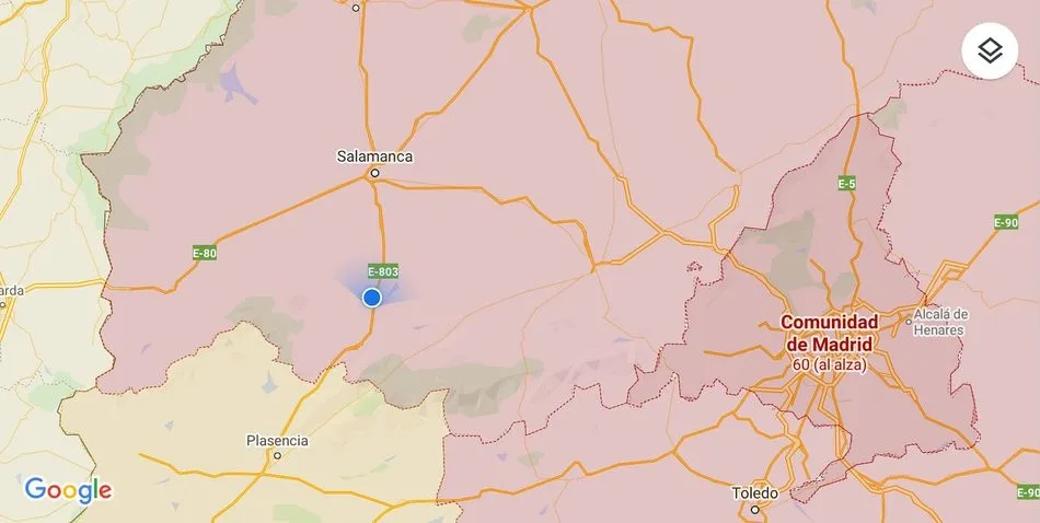 Mapa Covd-19 en Google Maps CAPTURA GOOGLE