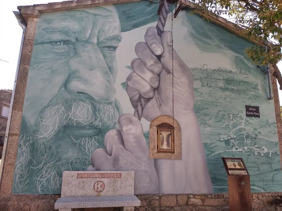 Mural dedicado a la leyenda de la campana de Santa Ana