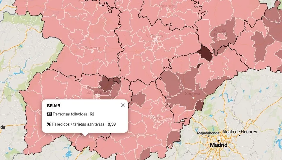 Datos oficiales de la Junta de Castilla y León