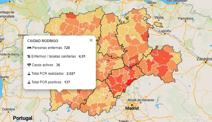 Jornada muy negativa con 9 positivos más en la comarca de Ciudad Rodrigo  