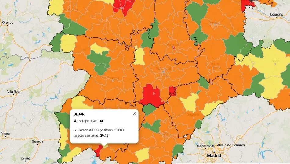 Datos oficiales de la Junta de Castilla y León