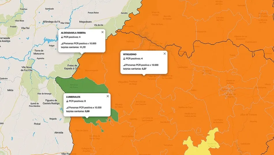 Mapa de contagios en los últimos 7 días