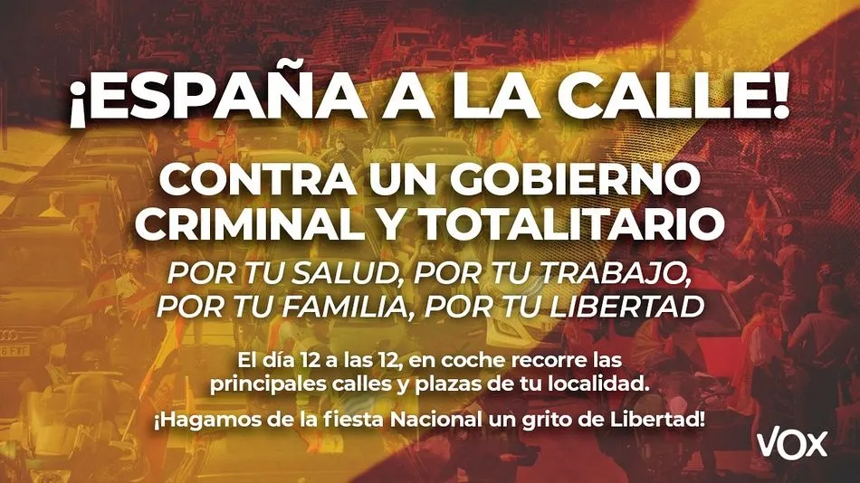 Foto 2 - Los salmantinos responden a la llamada de VOX y se manifiestan en coche el 12 de octubre