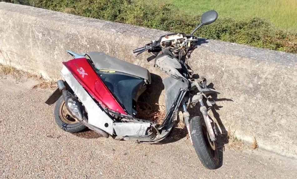 Motocicleta en la que iba circulando el fallecido