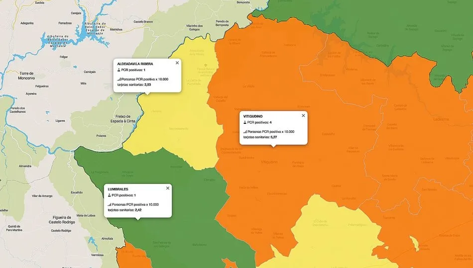 Mapa de contagios en los últimos 7 días