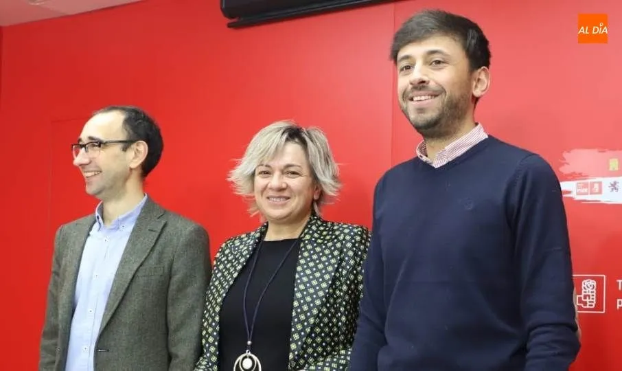 Los parlamentarios nacionales por el PSOE de Salamanca en el Congreso y el Senado, David Serrada, Elena Diego y Fran Díaz. Foto de archivo de Lydia González