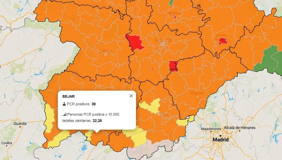 Datos oficiales de la Junta de Castilla y León