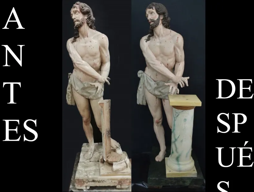 Foto 6 - La imagen de Cristo atado a la columna vueve a la parroquia tras la intensa restauraci&oacute;n de Las...