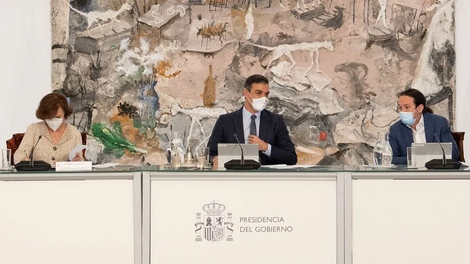 Pedro Sánchez, durante el Consejo de Ministros este domingo.BORJA PUIG DE LA BELLACASA (MONCLOA)