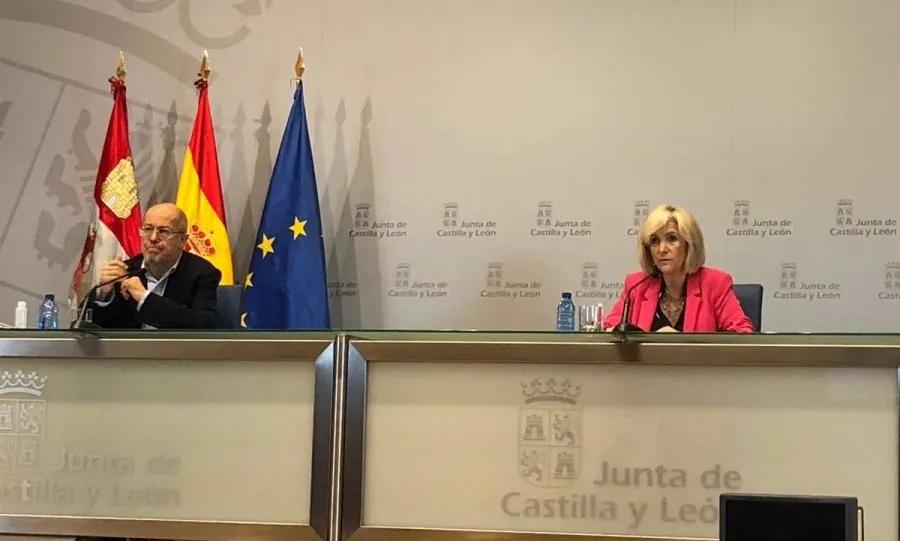 Foto de archivo de una rueda de prensa tras un Consejo de Gobierno de la Junta de Castilla y León