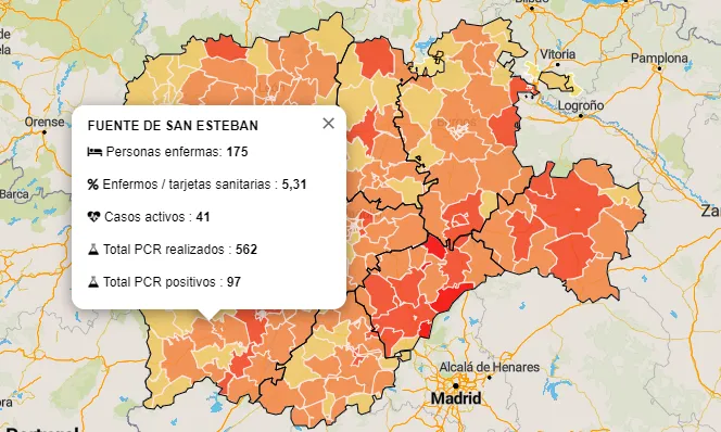 La comarca de Ciudad Rodrigo cierra una pésima semana con 7 positivos más repartidos por 5 zonas  