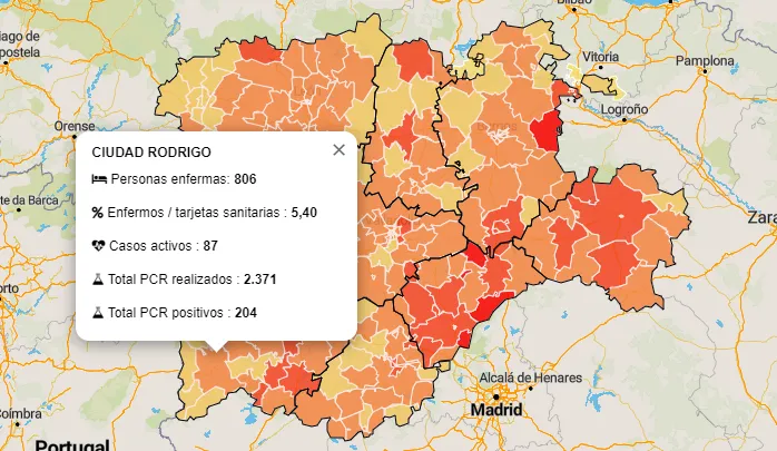 La comarca registra una decena más de positivos por PCR repartidos por 4 zonas básicas  