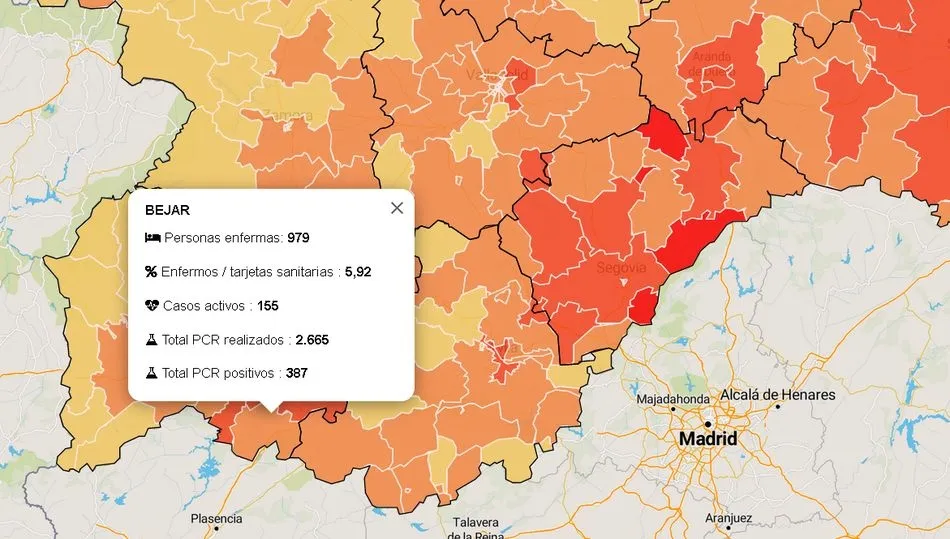 Datos oficiales de la Junta de Castilla y León