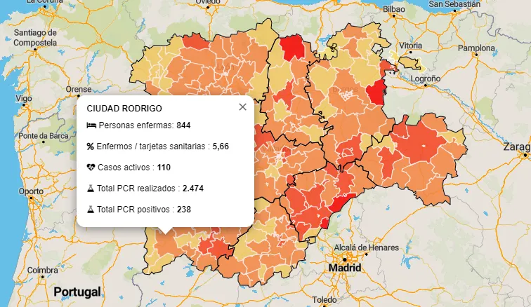 Tres positivos más en la Zona de Ciudad Rodrigo en una jornada con pocos cambios en las...