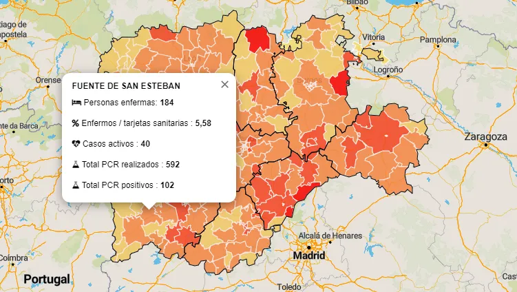 La Zona de La Fuente de San Esteban registra el único nuevo positivo de este martes  
