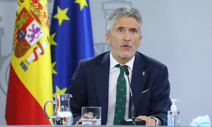 Rueda de prensa del ministro de Interior, Fernando Grande-Marlaska. Foto POOL / Cristina Bejarano/La Razón - Archivo