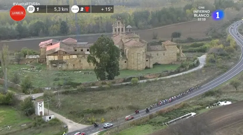 Aparición televisiva el pasado viernes del Monasterio de La Caridad en la retransmisión de la etapa de La Vuelta
