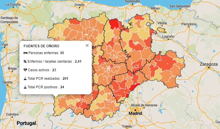 La comarca vive su 2º peor día con 24 positivos más, con un subidón en la Zona de Fuentes de...