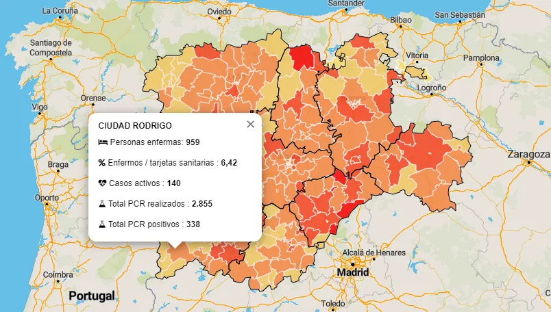 Las zonas de Ciudad Rodrigo, Fuentes de Oñoro y Robleda continúan sumando positivos  