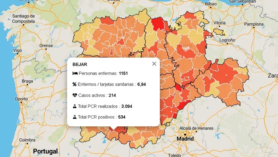 Datos oficiales de la Junta de Castilla y León